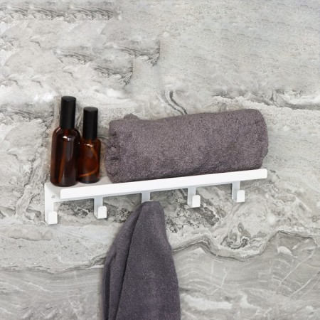 Shelf with hooks "Loft Art", 35 × 10 × 6.5 cm, white color