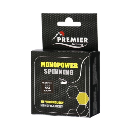 Premier Fishing Monopower Spinning Lines, diameter 0.35 mm, test 11.1 kg, 100 m, fluorescent yellow-1