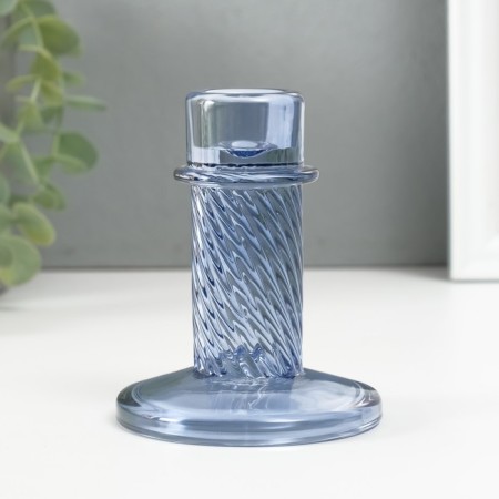 Glass of glass per 1 candle "stream" blue d = 2 cm 10x10x8 cm-1