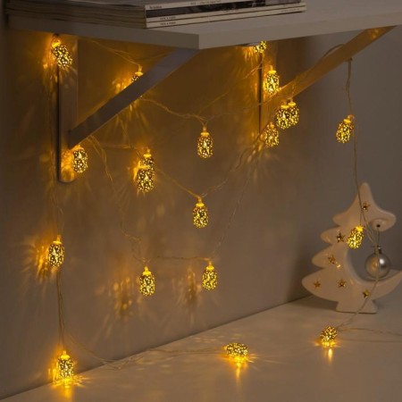 Garland “thread” 4 m with nozzles “flashlight”, IP20, transparent thread, 20 LED, warm white glow, 8 modes, 220 V-2