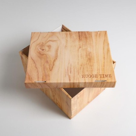 Gift folding box, packaging, "wood", 31.2 x 25.6 x 16.1 cm-4
