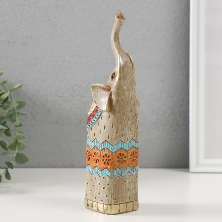 Souvenir Polystone "Gray Elephant upward" 4.4x5.2x22 cm-4