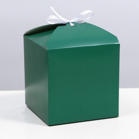 Folding emerald box, 14 x 14 x 14 cm