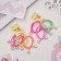 Hair elastic band "brightness" (set 4 pcs) beads, mix