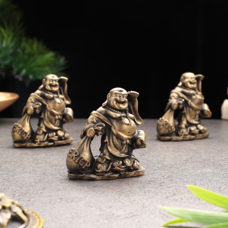 Souvenir "Hothee for wealth", gypsum concrete, 6x5x5 cm, set 3 pcs, 6x4x6.5 cm