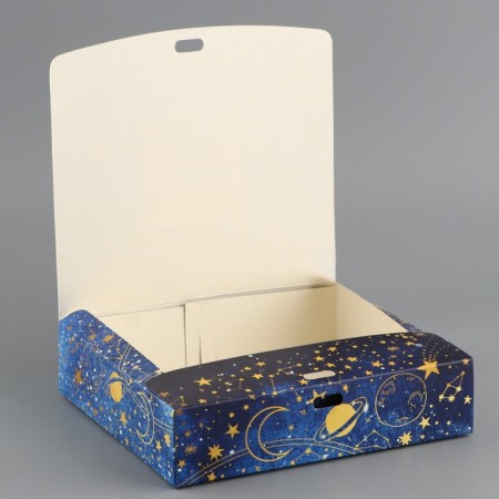 Folding Gift Box "Cell and Cozy", 20 x 18 x 5 cm, without tape, New Year-6