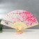 Fan bamboo, textiles h = 23 cm "boat under sakura" pink, with a brush