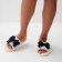Women's slippers with an open nose, size 38-39, blue bow