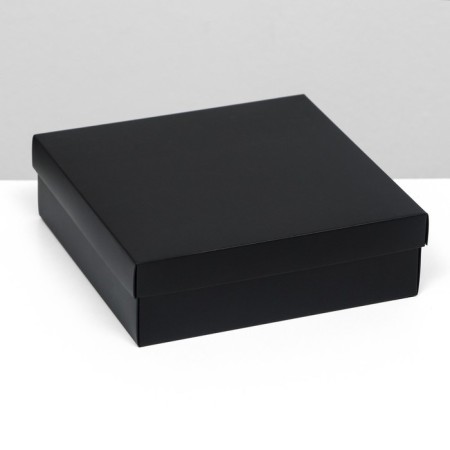 The box is folding, the lid is, black, 20 x 20 x 6 cm