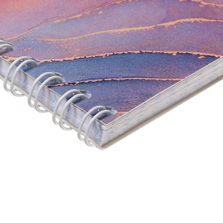 Notebook of 48 sheets in a cage on a crest, liquid, cover shaking cardboard, UV-lak, OFSET block, 4V MIX-2