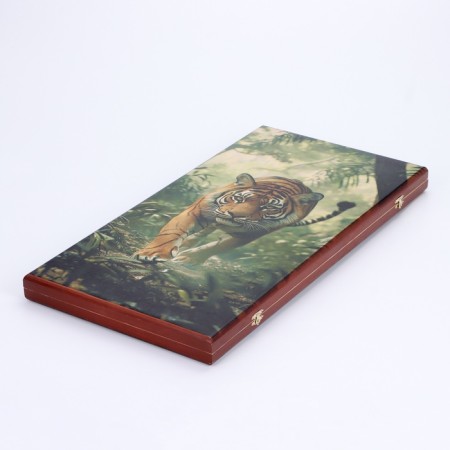 Board game 2 in 1 "Tiger": large backgammon, checkers, board 60 x 60 cm-1
