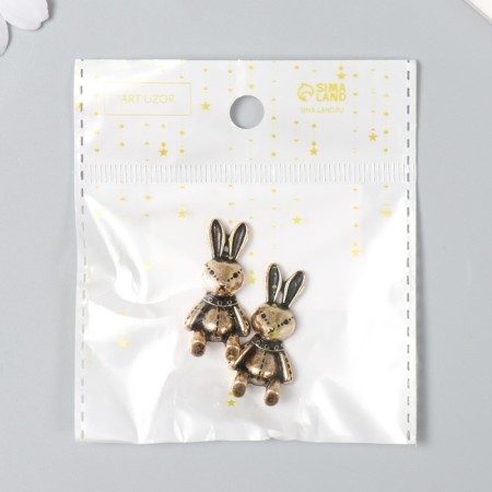 Decor for creativity Metal "Bunny in Body" gold 3.3x1.6 cm-4