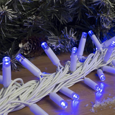 Garland "thread" 10 m, IP65, UMS, white thread, 100 led, glow blue, 220 V-4
