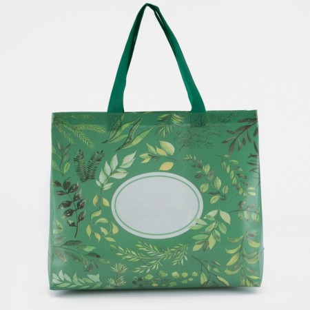 Household bag without fastening, green color-1