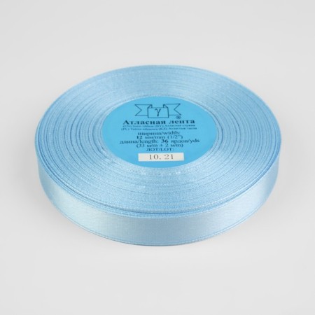Satin tape, 12 mm × 33 ± 2 m, blue color No. 129-1