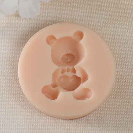 Mold Silicon "Bear with a heart" 4.3x3x1.3 cm-1