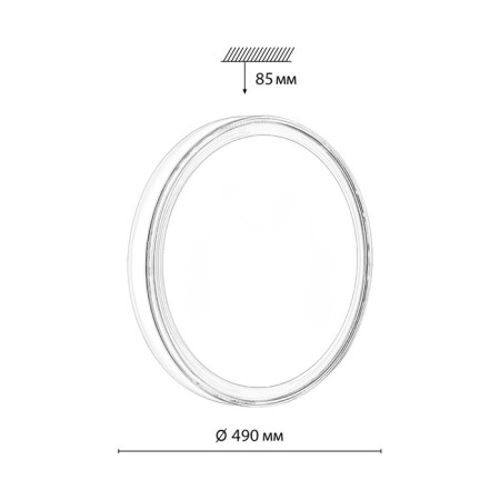 The lamp is wall-flowing Sonex. Laven, 70W, LED, 85x490x490 mm, white color-1