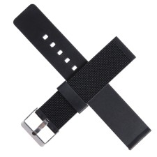 20 mm watch strap, silicone, L-22 cm, black