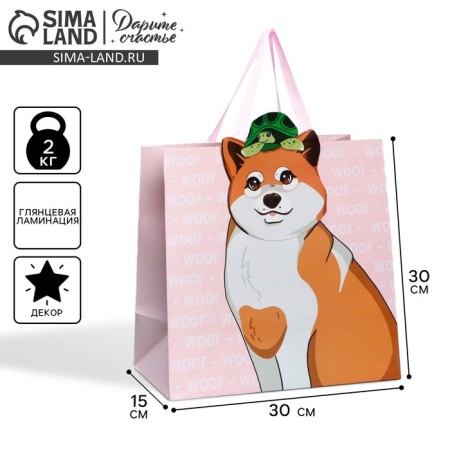 Gift package, packaging, "dog", 30 x 30 x 15 cm