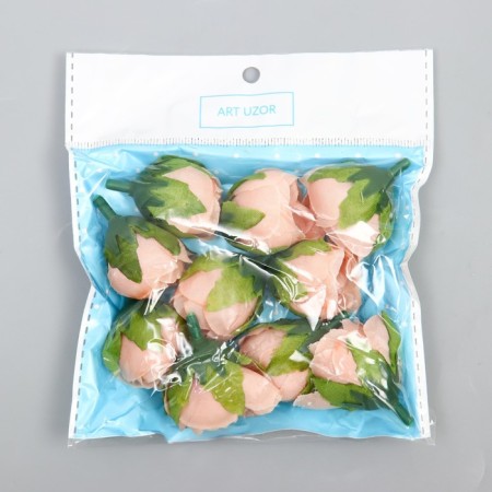 Budon on the leg for decoration "Rose Pionoid bud" Cream 2.5x3 cm-3