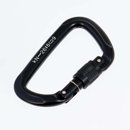 Carabiner with a clutch, 11x7 cm, 26 kn, black-2