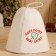 A cap for a bath and sauna with embroidery "Bath soar, gives strength!"