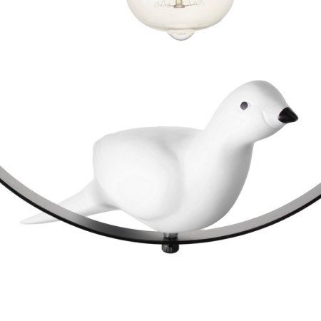 Bayerlux lamp "Bird" E27 40W black and white 25x30x30 cm-7