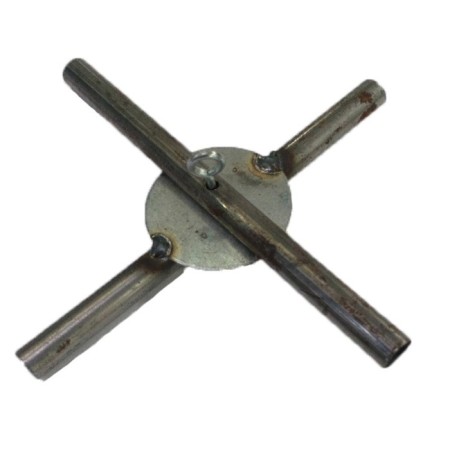 The cross is metallic