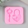 Mold Silicon "Key and a lock-heart" 2 items 5.8x6.2x1 cm