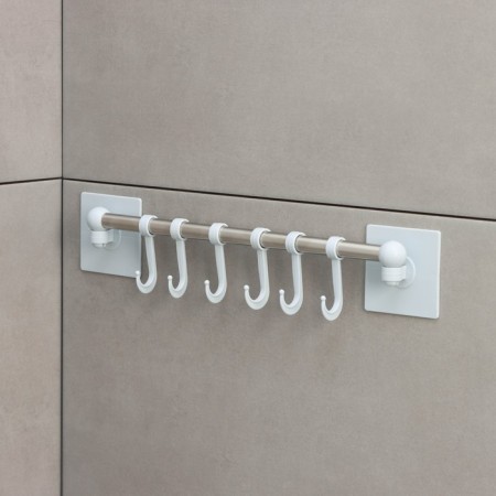 Velcro towel holder, 6 movable hooks 36 × 6.5 × 2 cm, color mix-1