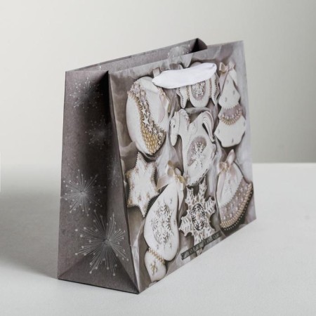 Horizontal craft package “With New Happiness!”, 23 x 18 x 8 cm, New Year-1