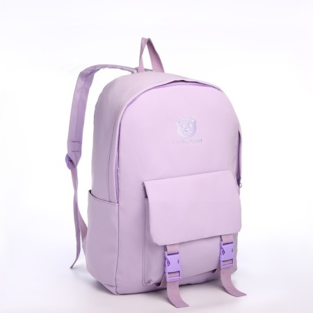 School backpack of textiles on lightning, 4 pockets, lilac color-2