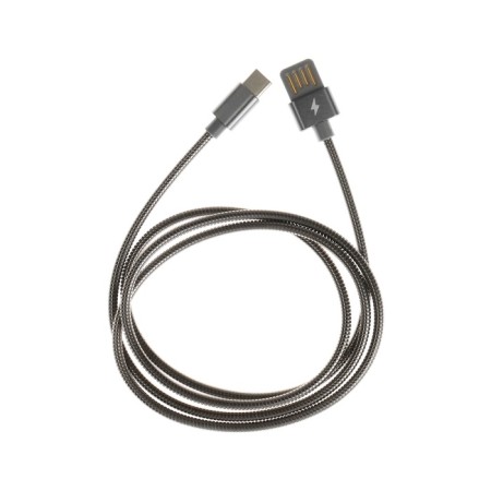 Type -C cable - usb, 2.1 a, metal braid, 1 meter, black-2