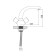 Comer for the Accoona A89473 sink, two -wound, with a nut, silumin, chrome