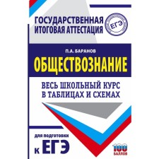 Exam. Social science. The entire school course is in tables and schemes to prepare for a single state exam. Baranov P.A.
