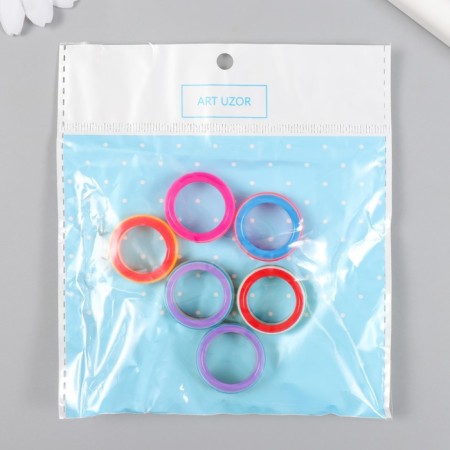 Busina for creativity plastic "Rainbow Ring" mix 1x2.4x2.4 cm-3