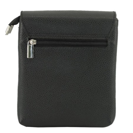Male bag, genuine leather, black 17x5x18 cm-1