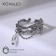 The ring "chains" intertwined, the color is white in silver, dimensionless