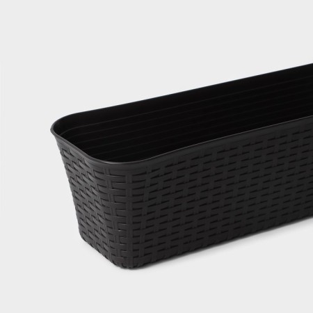 Balcony box "Rotang", 57.5 cm, 12 l, brown color-1