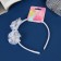 Hair cap "Schoolgirl" ears beads, d-5 cm, 1 cm, white