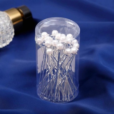 Hairpin "bead" rhinestones, 0.8x6 cm, mix-1