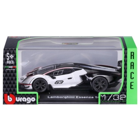 Racing machine BBURAGO LAMBORGHINI Essenza SCV12, DIE-CAST, 1:32, Black and white color-10