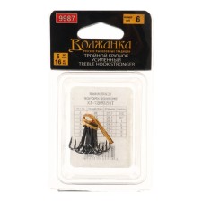 The hook of triple Volzhanka Treble Hook Stronger No. 6, 5 pcs
