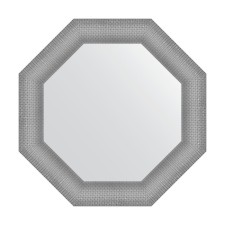 Mirror in the baguette frame, silver chain mail 88 mm, 67x67 cm