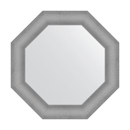 Mirror in the baguette frame, silver chain mail 88 mm, 67x67 cm