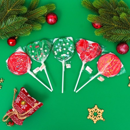 Caramel Lollice on Sahara, with a decor "confetti", assorted, 40 g-1