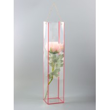 Carriage for flowers from PVC, pink, moisture resistant, 50x10x10cm