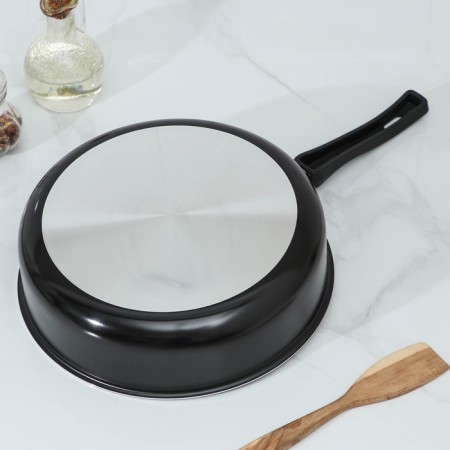 Silenik Promo, 3.5 l, d = 26 cm, h = 8 cm, glass cover, plastic handle, anti -stick coating, black color-2