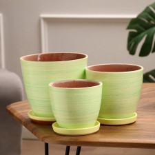 Set of pots of mint trio, 2.6 / 1.4 / 0.9 liters