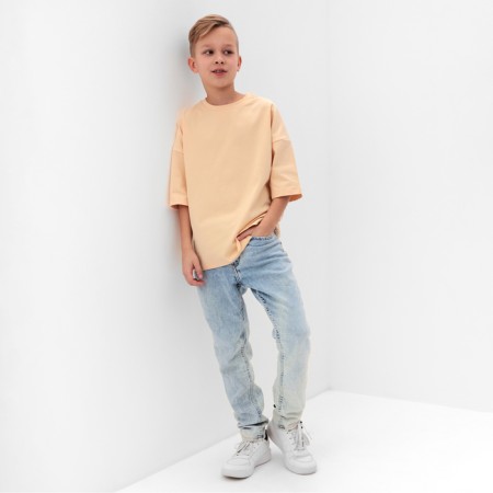 T-shirt Children's Minaku: Basic Line Kids color light-beige, height 98 cm-1